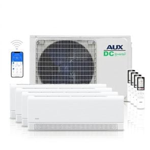 AUX multi-split unit airco 10,5 kW Wit C-serie met 4 x 3,5 kW binnen units