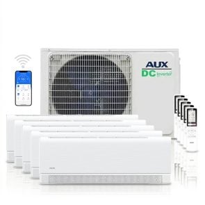 AUX multi-split unit airco 12 kW Wit C-serie met 5 x 3,5 kW binnen units