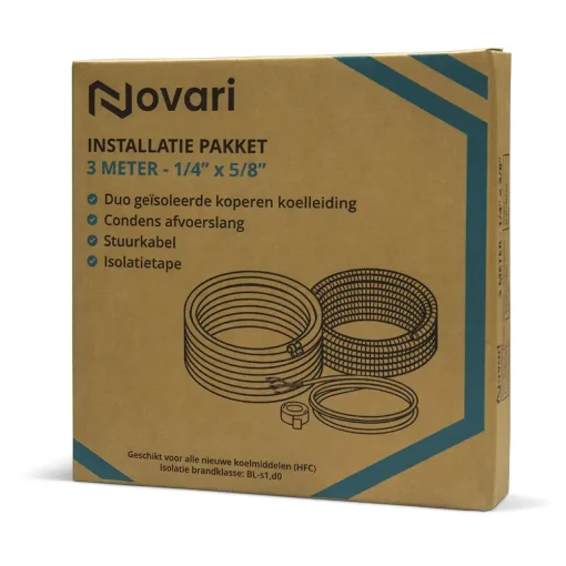 Novari 1/4 x 5/8 complete aansluitset - 3 meter