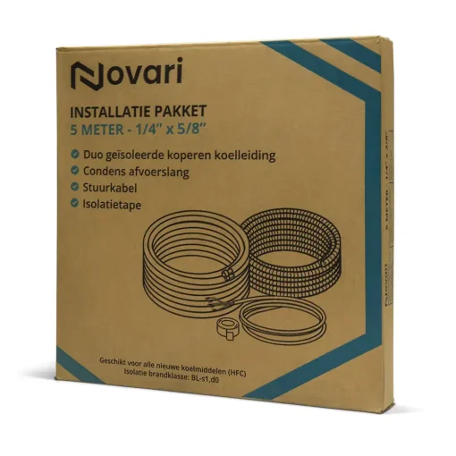 Novari 1/4 x 5/8 complete aansluitset - 5 meter