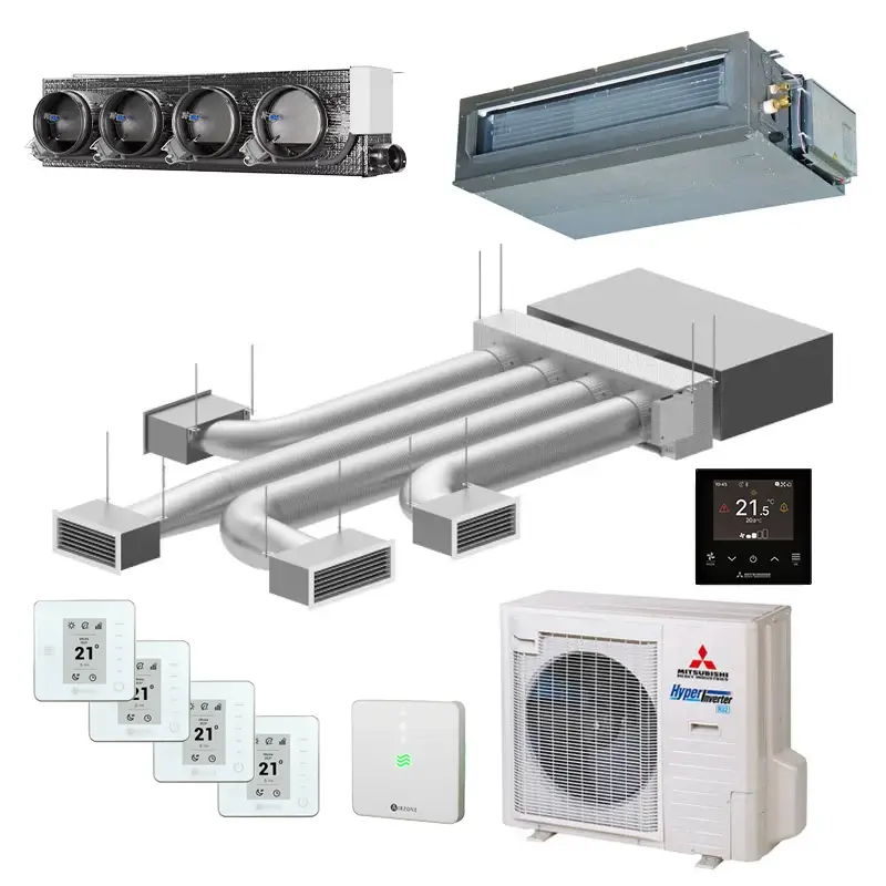 Airzone + Mitsubishi FDUM71VH - Easyzone 25 plus met 4 zones