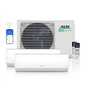 AUX multi-split unit airco 4,1 kW Deluxe met 2 x 2,5 kW binnen units
