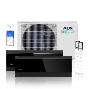 AUX multi-split unit airco 4,1 kW Zwart C-serie met 2 x 2,5 kW binnen units